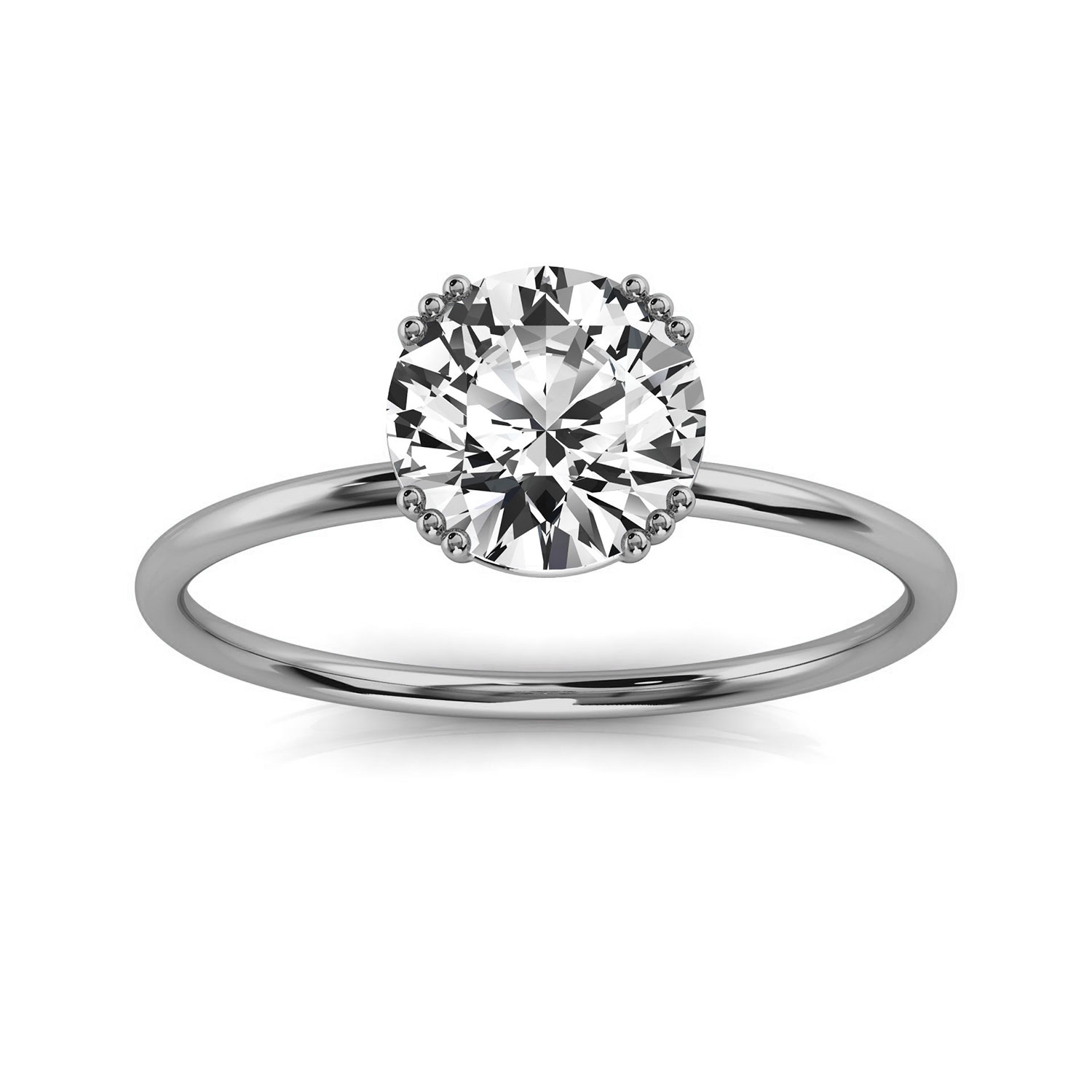 14K White Gold Rivi Organic Solitaire Ring 